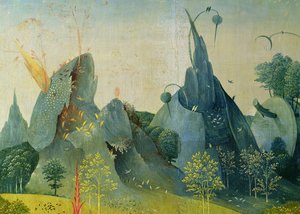 The Garden of Eden ، التفاصيل من اللوحة اليمنى لـ Garden of Earthly Delights ، c.1500 (انظر 37912 و 146963)